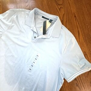 NWT Perry Ellis Blue Short Sleeve Moisture Wicking Golf Polo Men's Size XXL